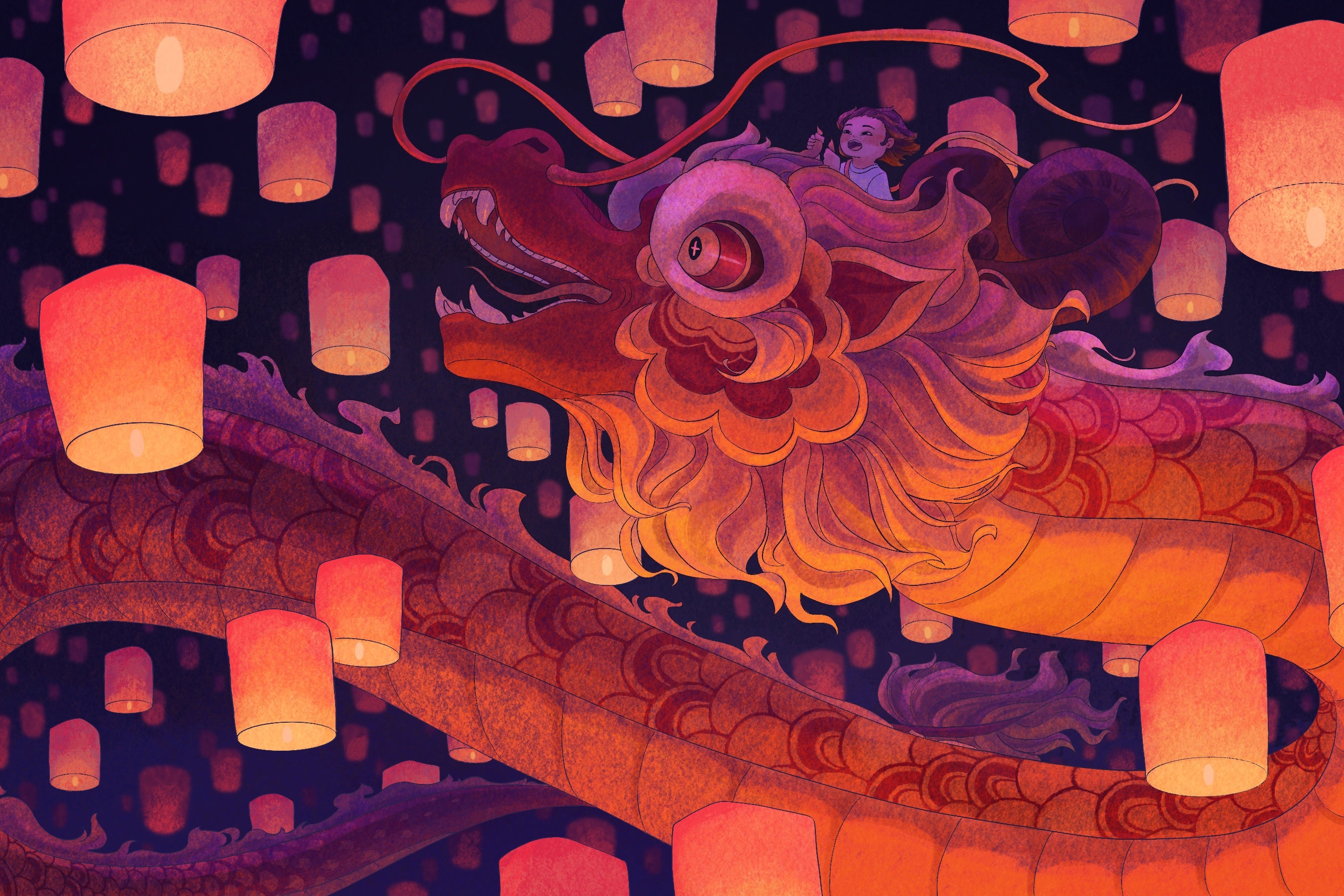 Lunar New Year Festival Dragon Art Print