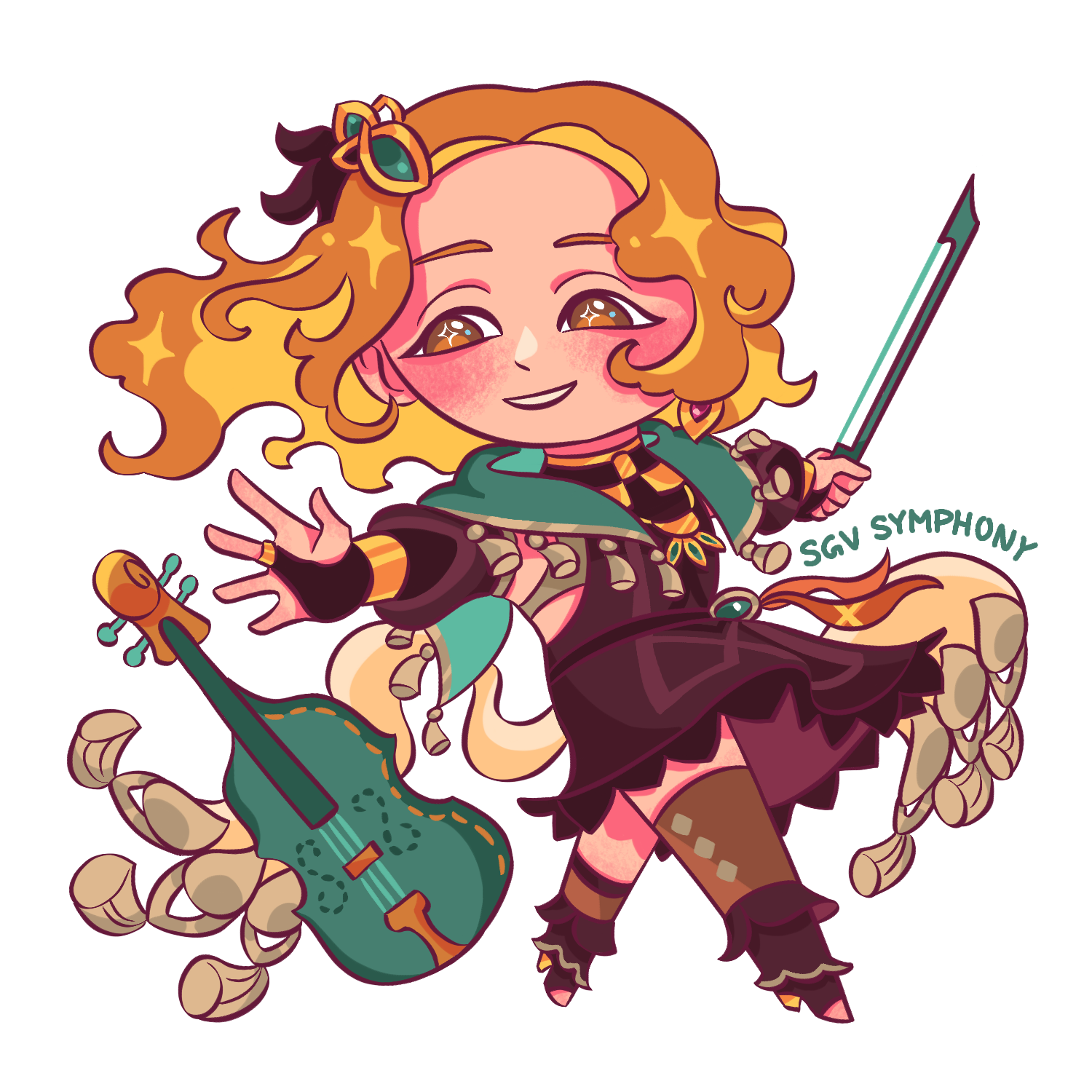 Violist Chibi Sticker