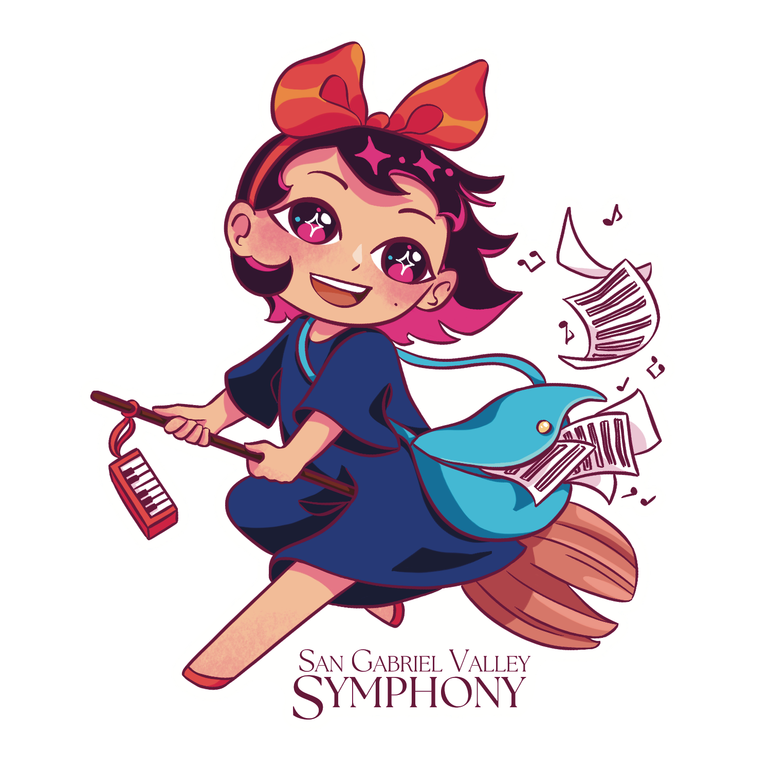 Pianist Anime Chibi Sticker